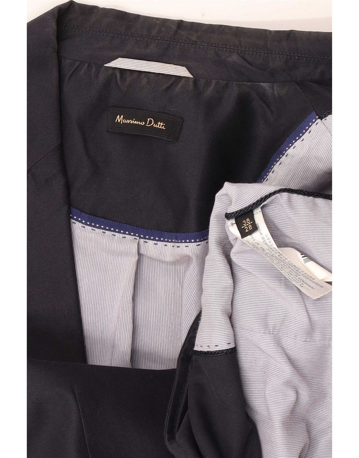 Massimo Dutti Chaqueta Blazer De 1 Botón Mujer EU 38 Small Azul Marino Algodón