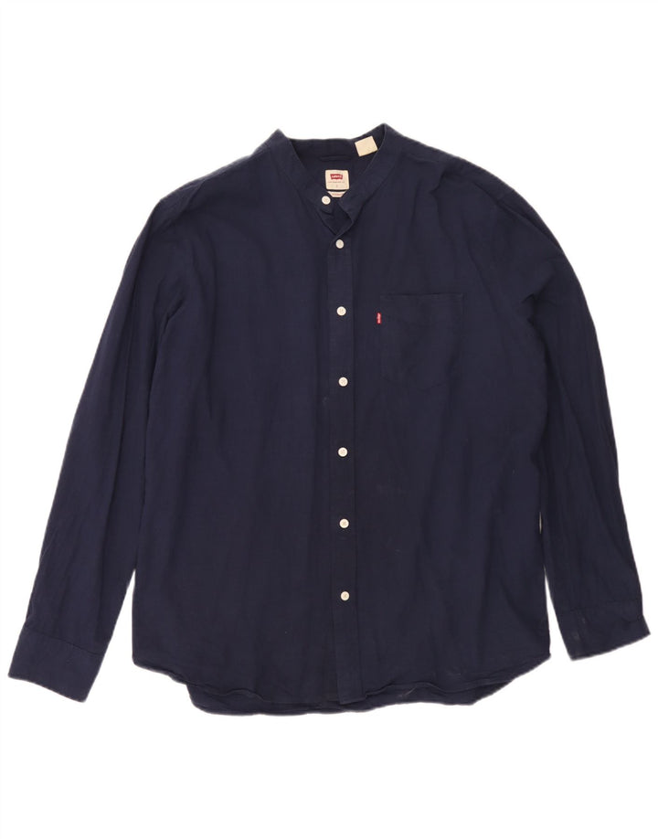 Camisa estándar Levi's para hombre de algodón azul marino grande