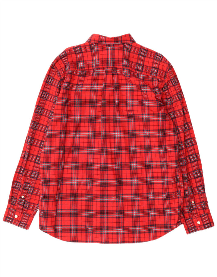 GAP Camisa de franela de ajuste estándar para hombre XL Algodón a cuadros rojos