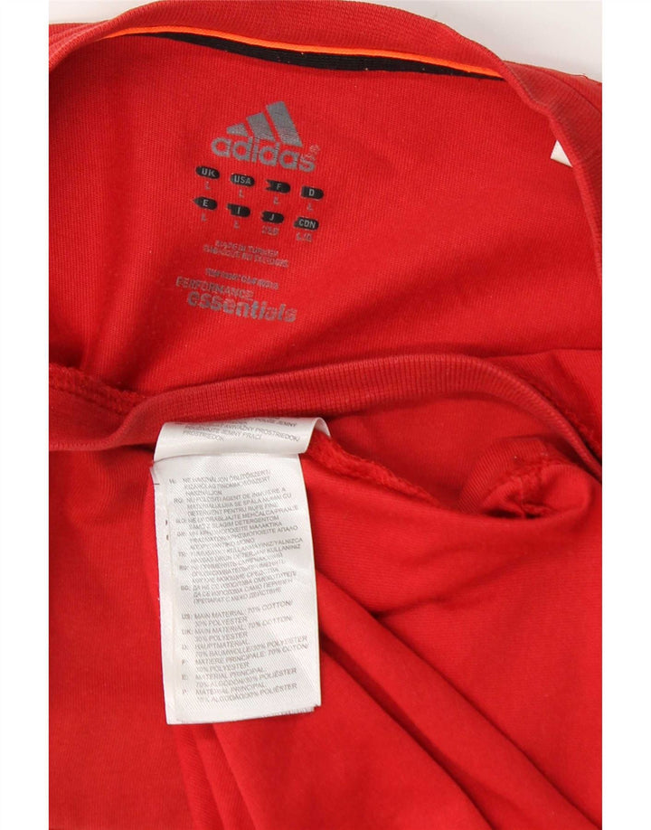 Adidas Mens Climalite Camiseta Top Grande Rojo Algodón
