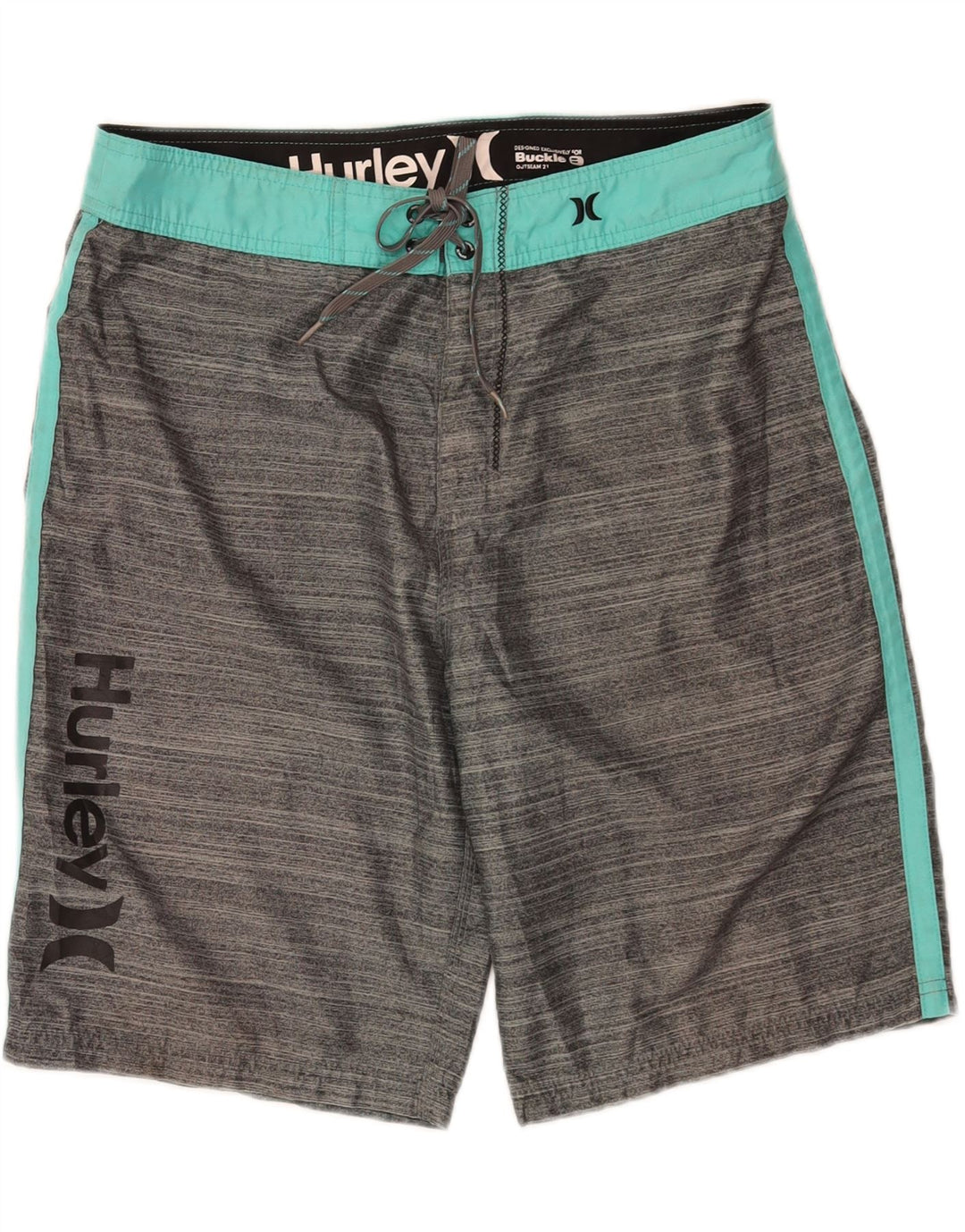 Hurley Bañador con estampado gráfico para hombre, talla grande, color gris