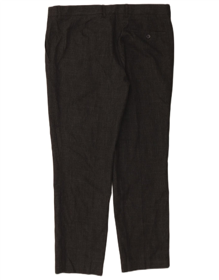 Marks & Spencer Pantalón de traje ajustado para hombre W36 L29 Poliéster gris