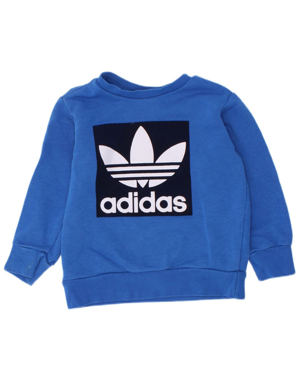 Adidas - Sudadera con gráfico para bebé niño, 18-24 meses, algodón azul