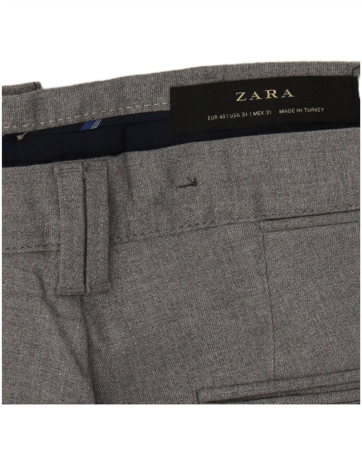 Zara Mens Slim Chino Pantalones EU 40 Medium W31 L28 Gris