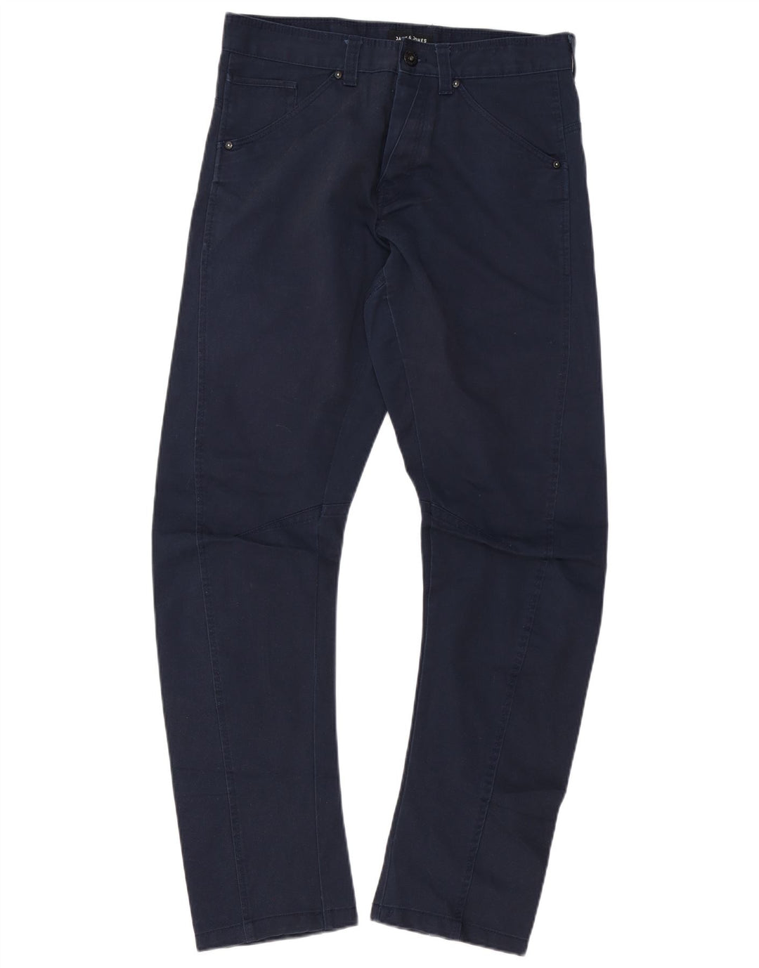 JACK & JONES Pantalones casuales rectos Banana para hombre W32 L32 Algodón azul marino