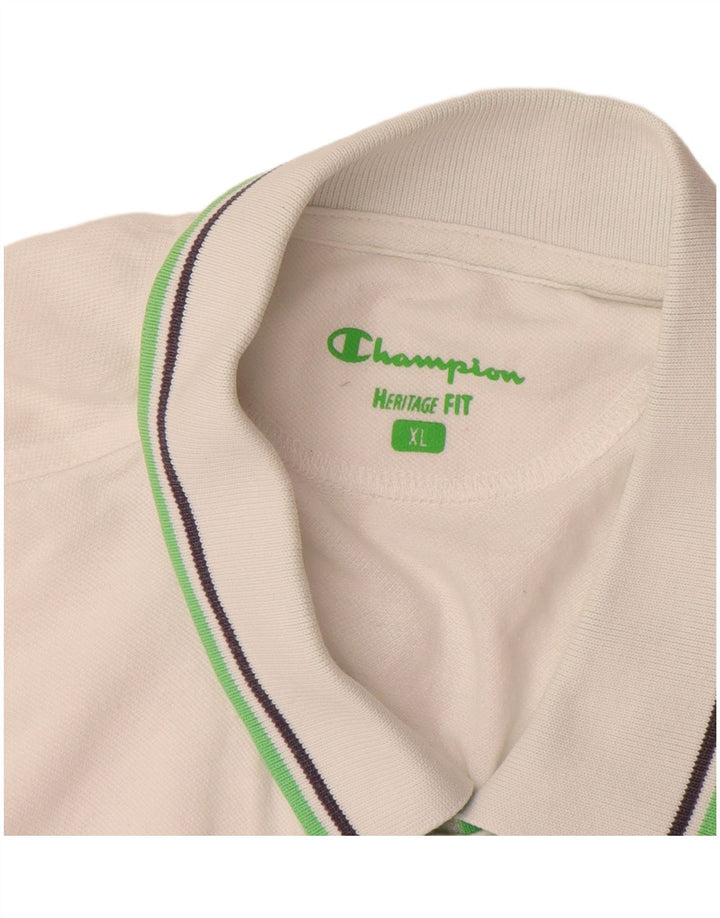 CHAMPION Polo Heritage Fit para hombre XL Blanco