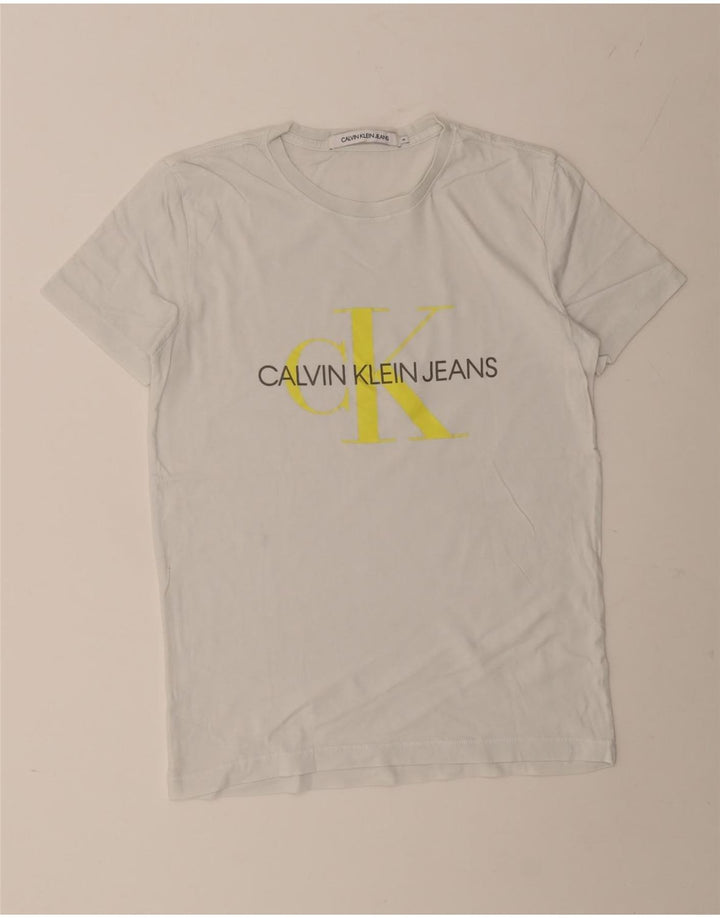 CALVIN KLEIN JEANS Camiseta gráfica para hombre Top Medium White