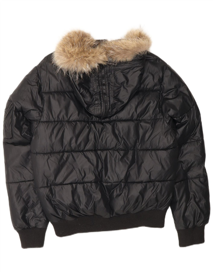 PICKWICK Chaqueta acolchada con capucha para mujer UK 40 XL Nylon negro