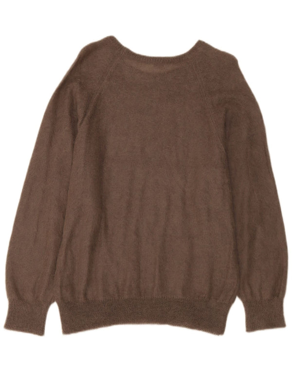 Marz - Jersey con cuello barco para mujer, talla 40, talla grande, color marrón