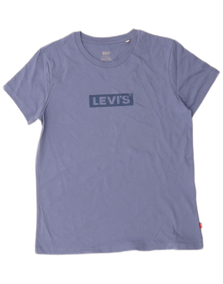 Levi's Camiseta gráfica para mujer Top UK 44 Algodón azul medio