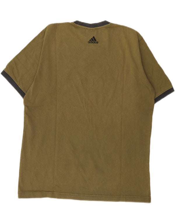 Adidas Hombre Camiseta Gráfica Top Medium Khaki Algodón