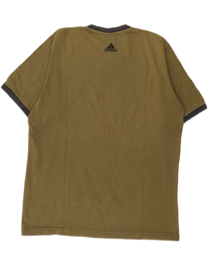 Adidas Hombre Camiseta Gráfica Top Medium Khaki Algodón