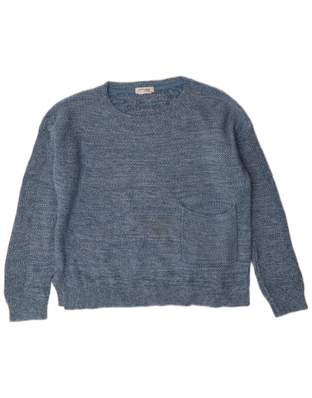 White Stuff Jersey de cuello redondo para mujer, talla 42, algodón azul medio