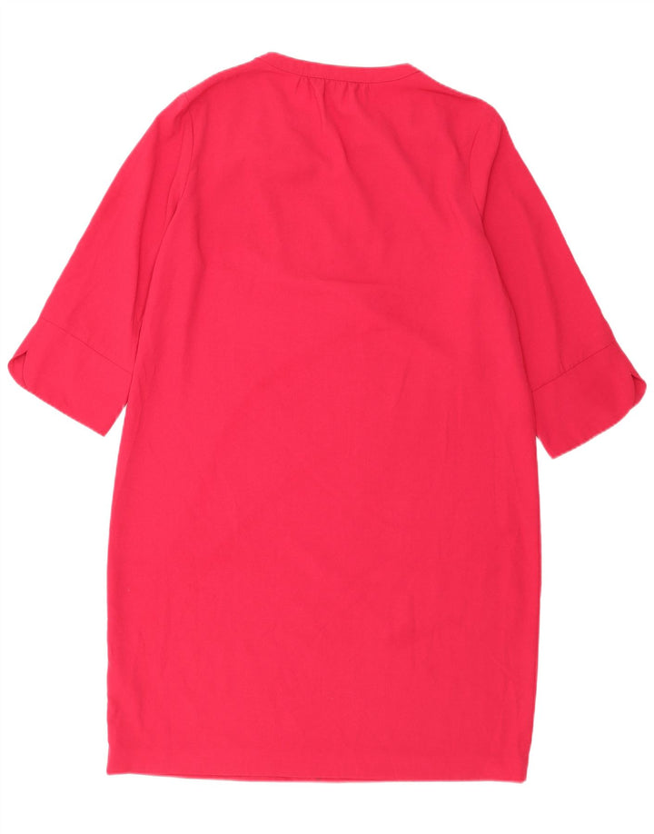 Marks & Spencer Vestido recto de manga 3/4 para mujer UK 44 Poliéster rosa grande