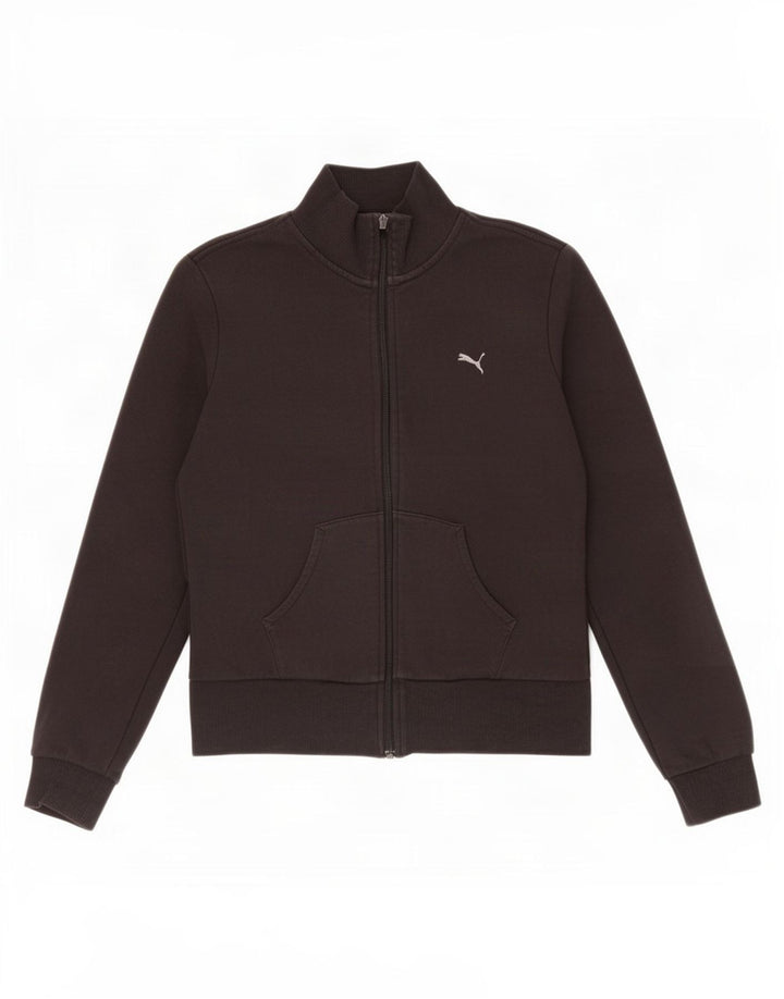 Puma Mujer Chándal Top Chaqueta Reino Unido 12 Mediano Negro Algodón