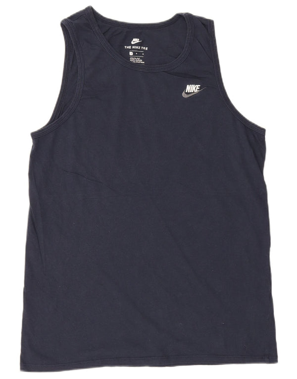 Nike Mens Athletic Cut Vest Top Medium Navy Blue Cotton