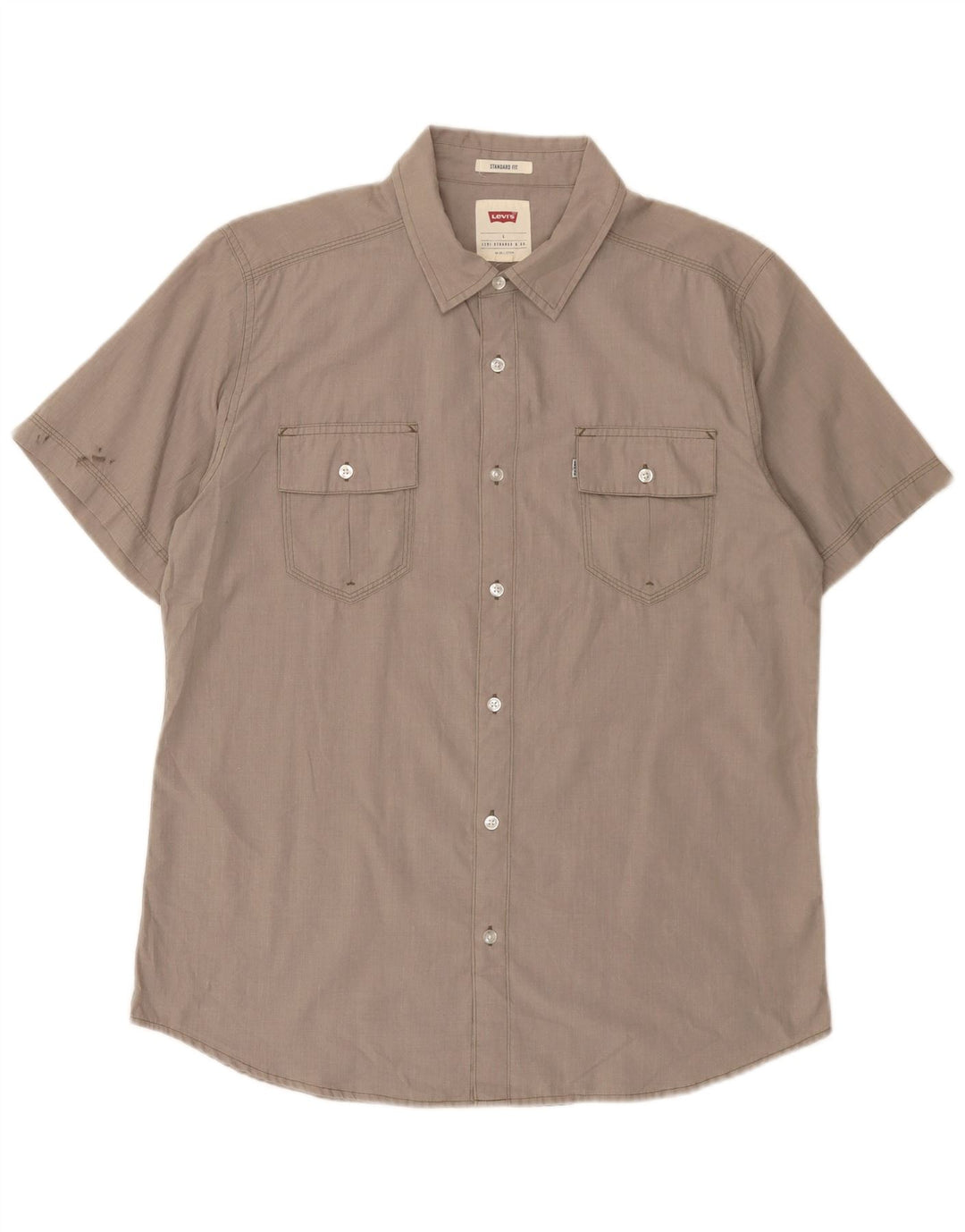 Camisa Levi's de manga corta para hombre con corte estándar y algodón gris grande