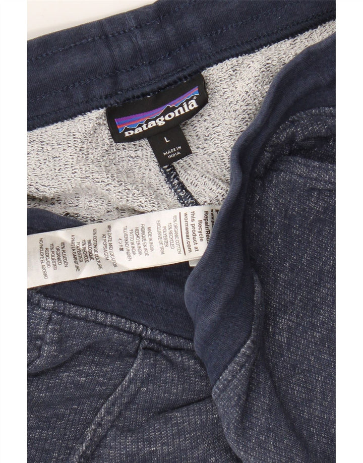 PATAGONIA Pantalón Corto Deportivo Hombre Grande Azul Marino Algodón