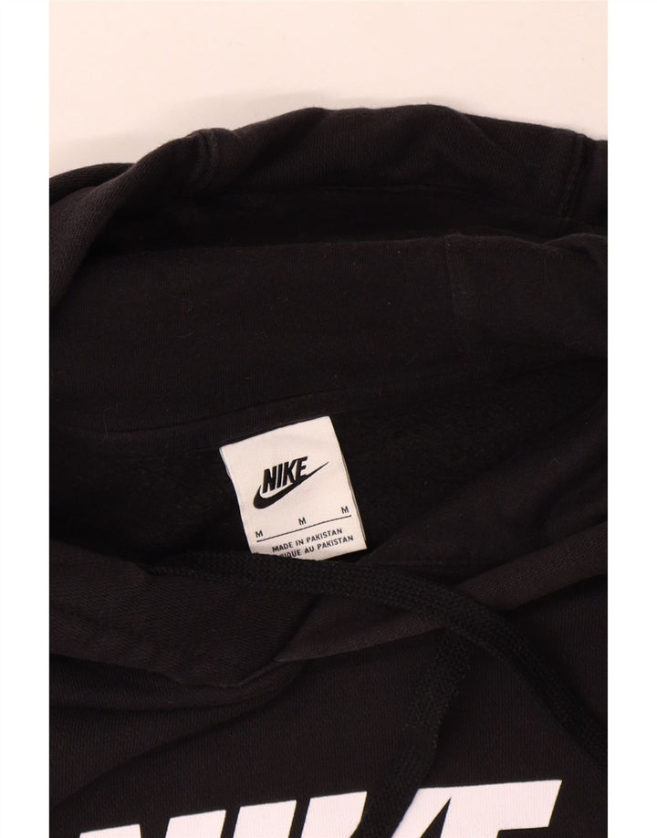 Nike Sudadera con capucha gráfica para hombre, jersey de algodón negro mediano