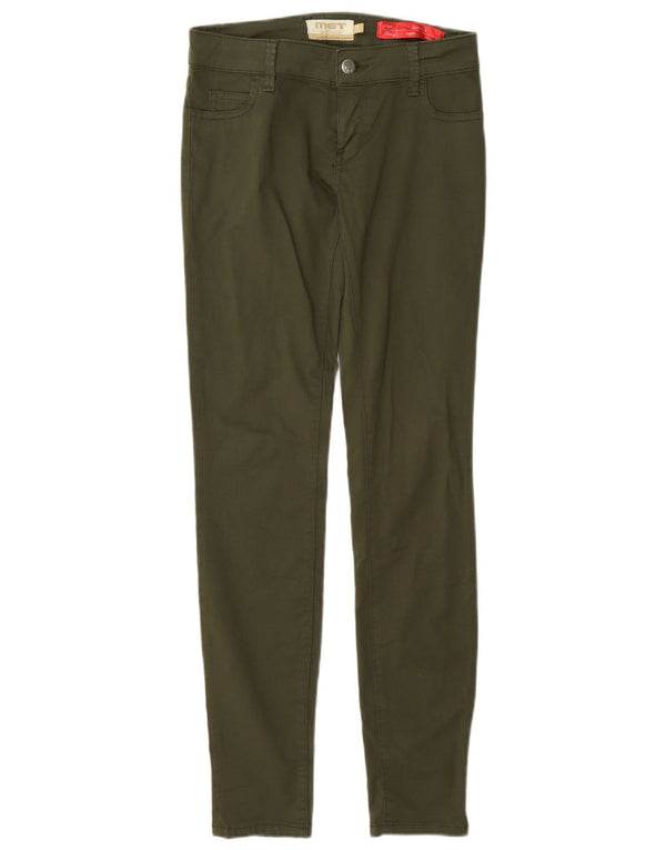 MET Jessica Regular Skinny Pantalones Casuales para Mujer W26 L30 Algodón Caqui
