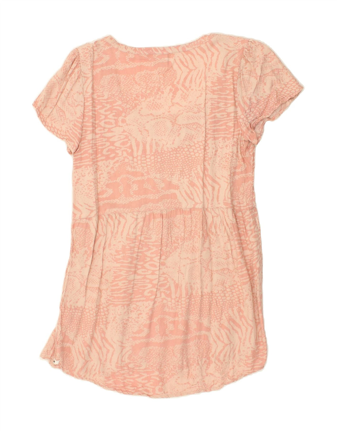 HURLEY Womens Abstract Pattern T-Shirt Dress UK 10 Small Beige | Vintage Hurley | Thrift | Second-Hand Hurley | Used Clothing | Messina Hembry 