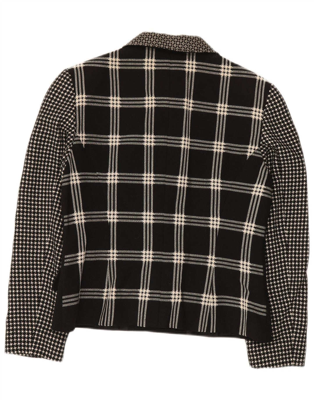 GENNY Chaqueta tipo blazer de 6 botones para mujer UK 44 Medium Black Patchwork