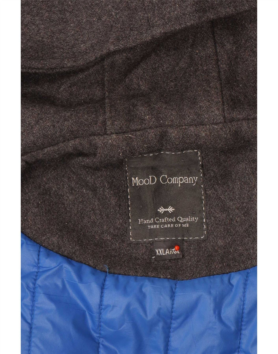 Vintage hombres con capucha Duffle abrigo Reino Unido 44 2XL Gris
