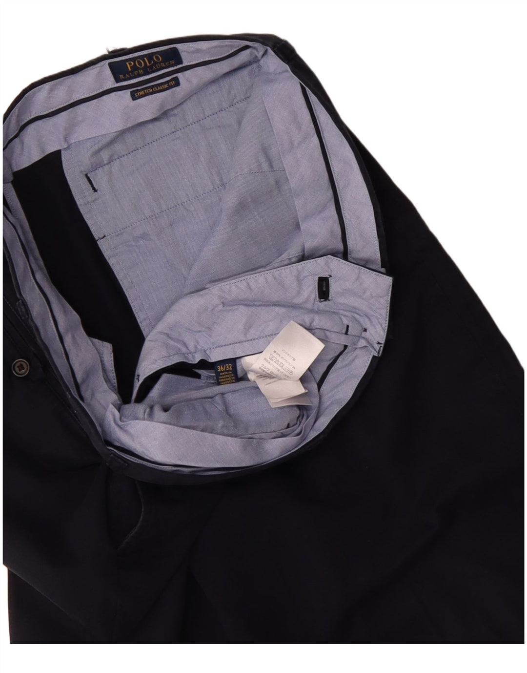 POLO RALPH LAUREN Pantalón chino de corte clásico para hombre W36 L32 Azul marino