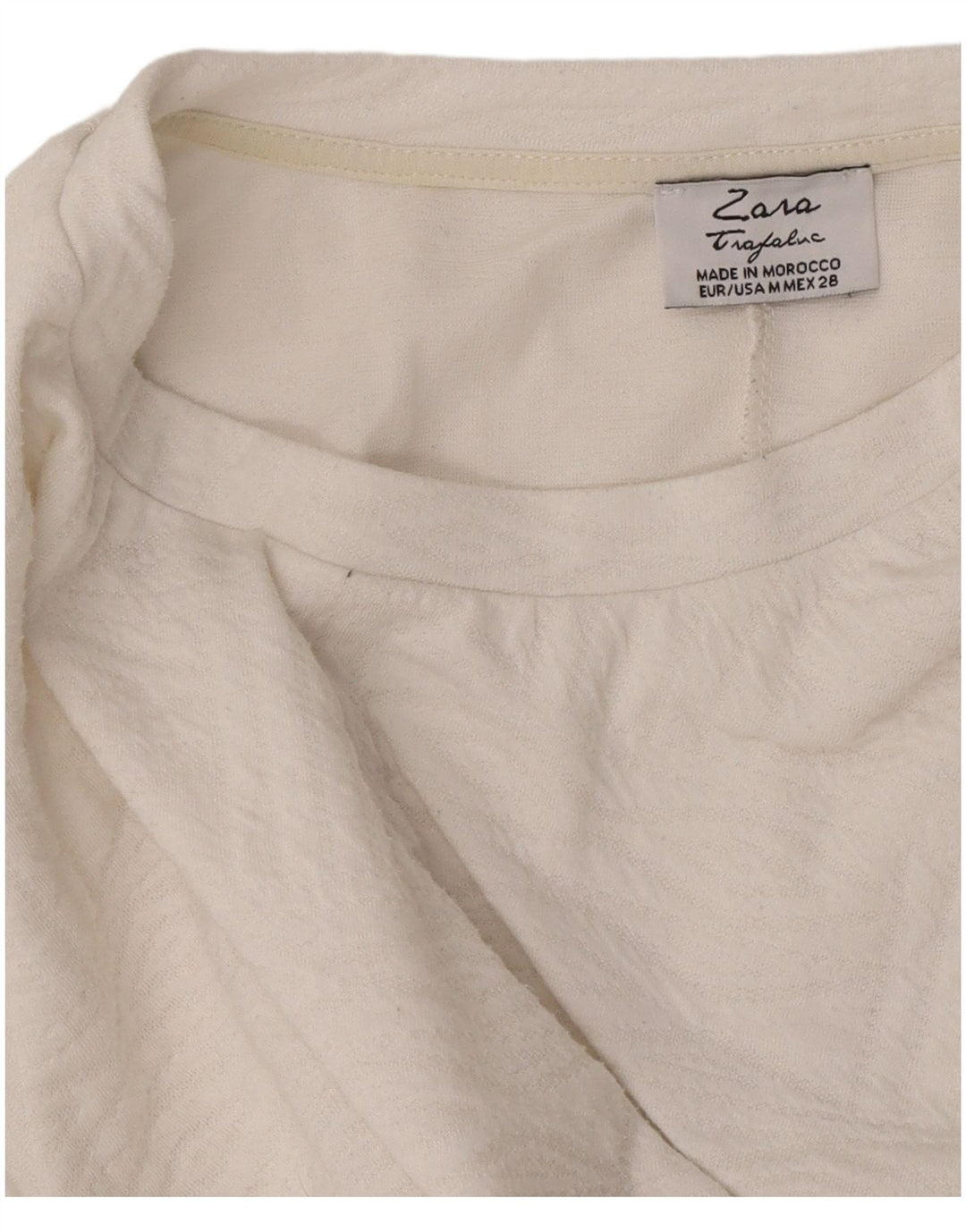 Zara Mujer Trafaluc Vestido Acampanado UK 42 Mediano Blanco