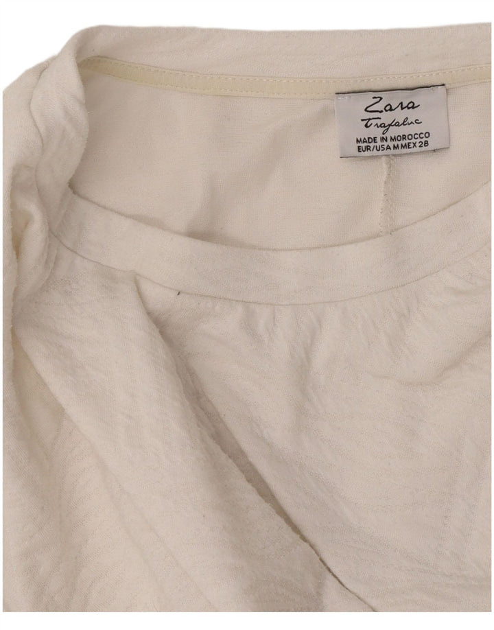 Zara Mujer Trafaluc Vestido Acampanado UK 42 Mediano Blanco