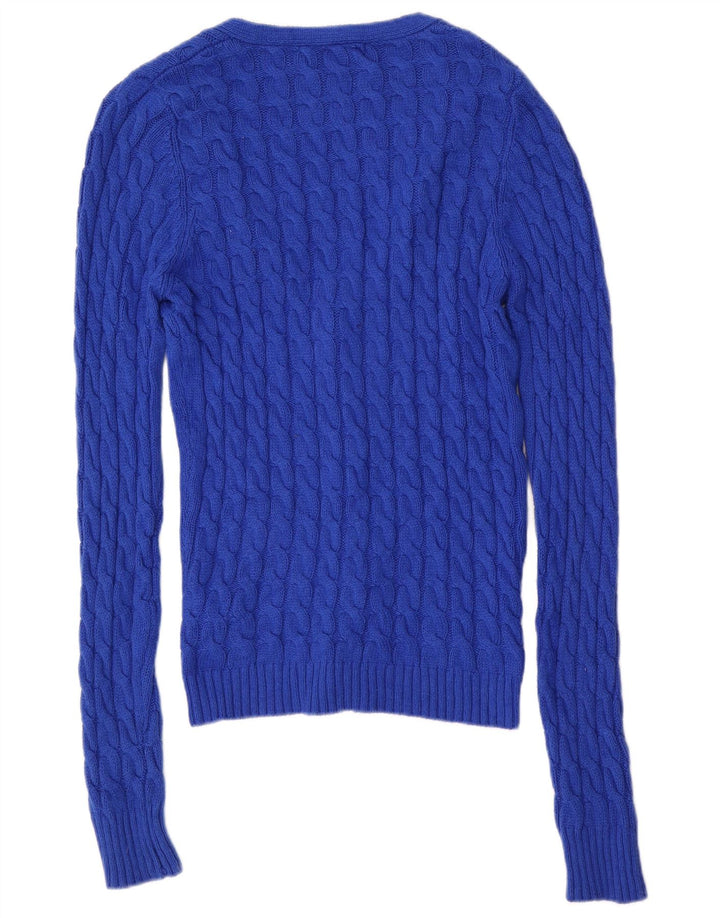 Zara Hombre Jersey Cárdigan Algodón Azul Medio