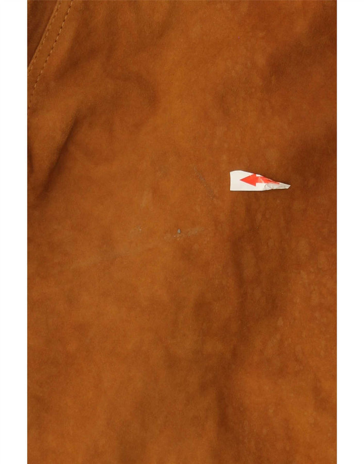 Chaqueta bomber de ante vintage para hombre IT 52 XL Beige
