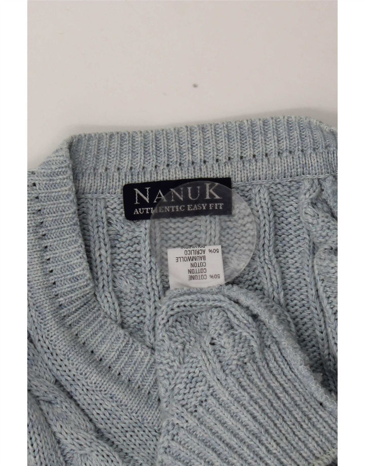 Nanuk Jersey con Cuello en V para Hombre Algodón Azul Medio