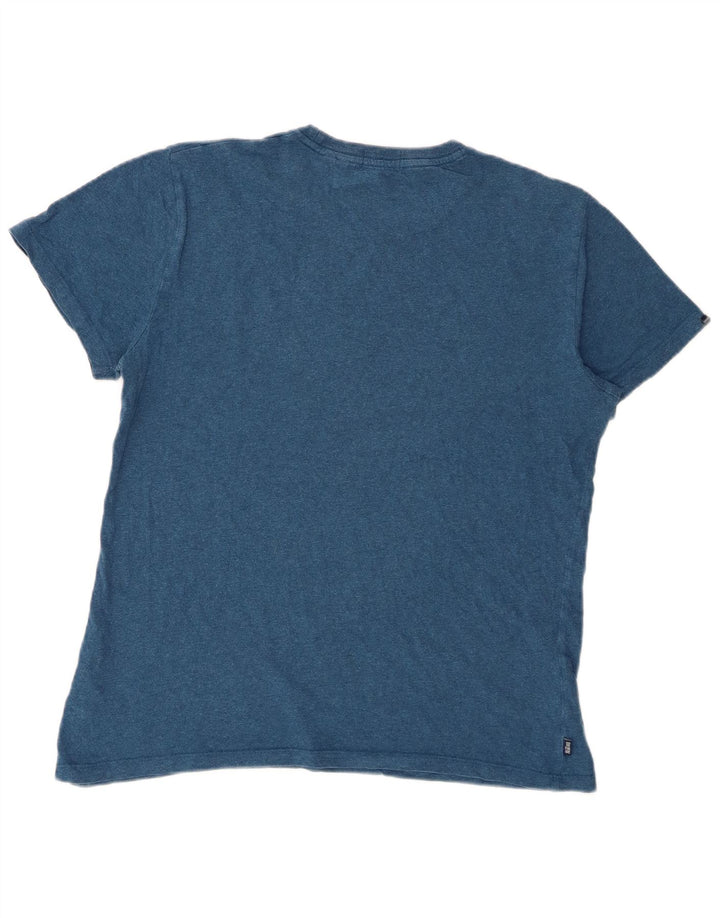 Superdry Camiseta para hombre Top Large de algodón moteado en azul