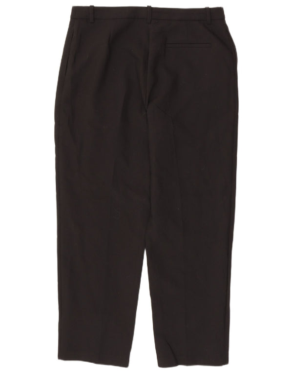 Marks & Spencer Womens Straight Casual Trousers UK 16 Large W34 L30 Black