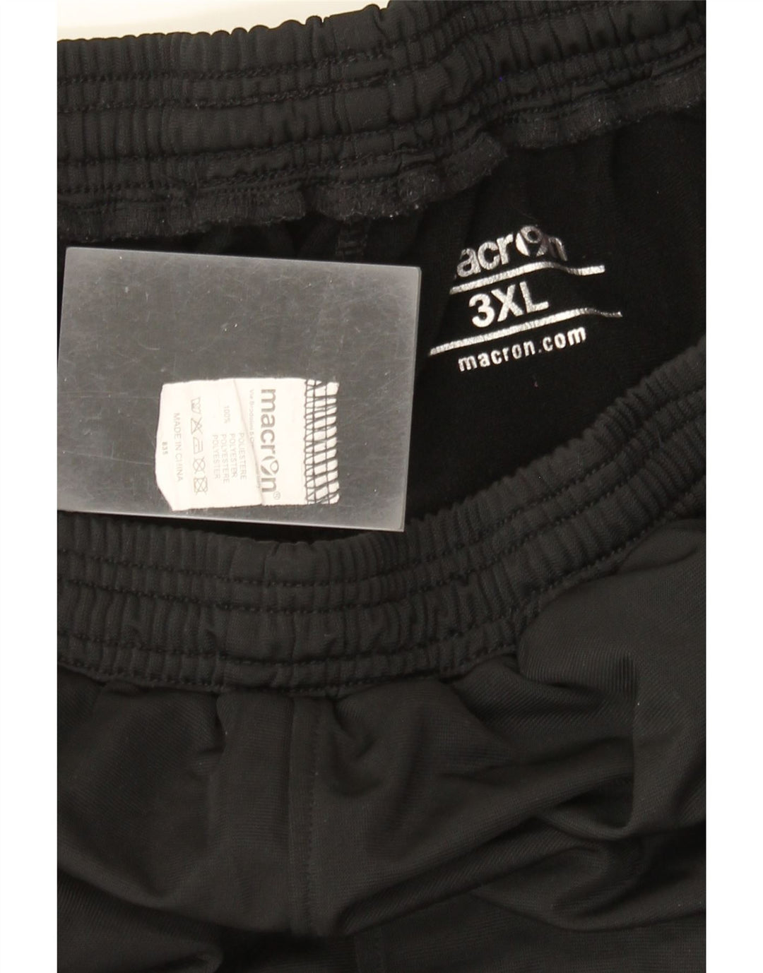 Macron Pantalones cortos deportivos gráficos para hombre 3XL Poliéster negro