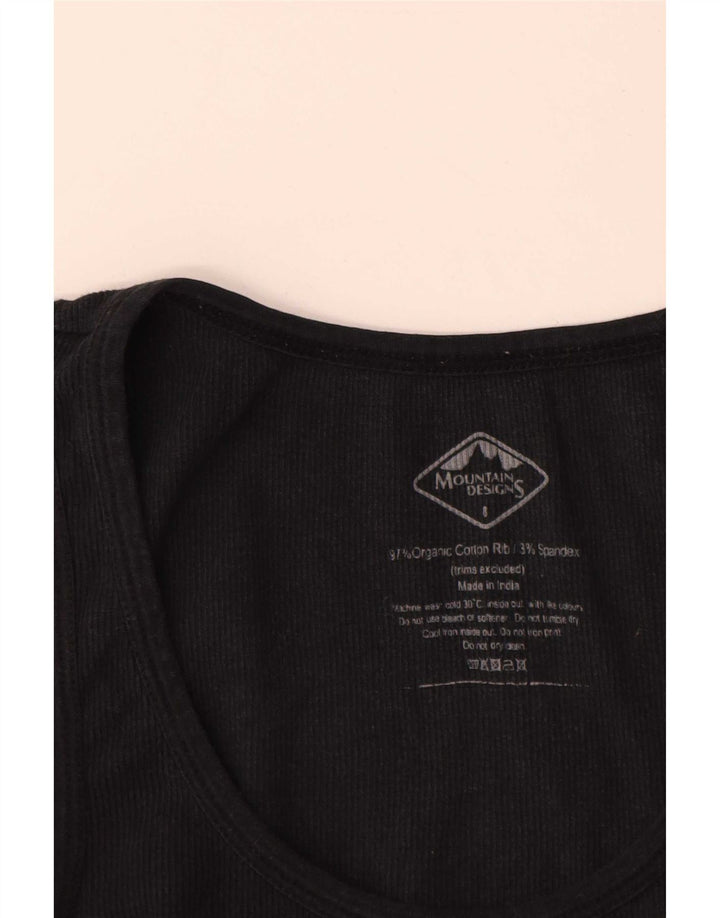 Mountain Designs Camiseta sin mangas para mujer UK 8 Small Algodón negro