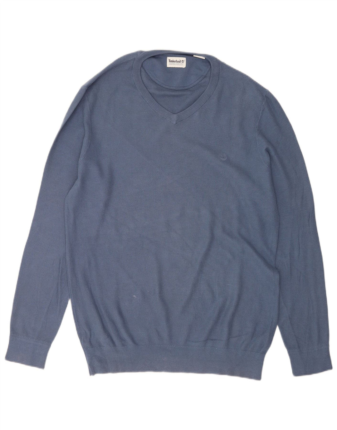 Timberland - Jersey con cuello en V para hombre, talla grande, algodón azul