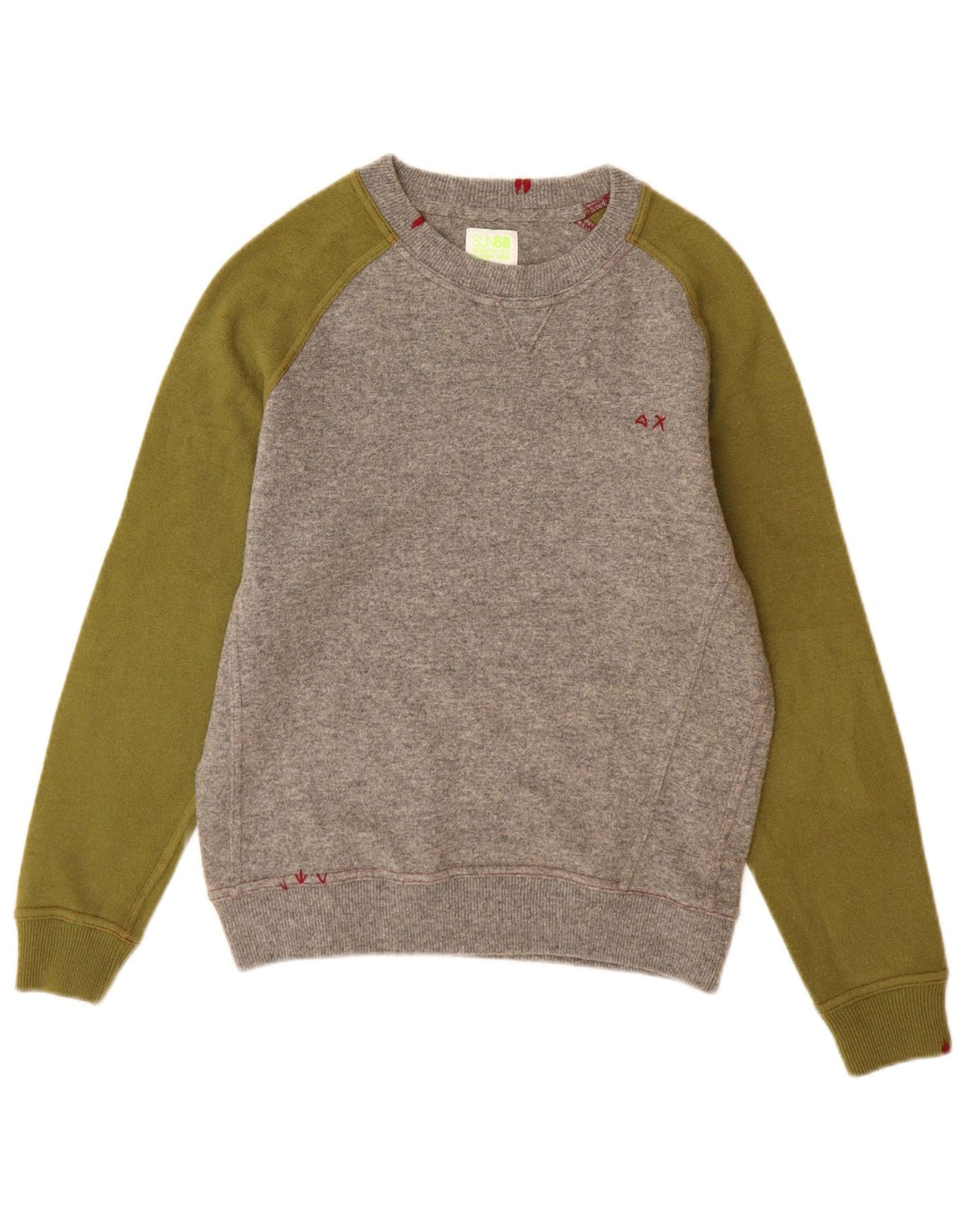Sun68 Suéter tipo jersey para mujer con cuello barco UK 44 Gris medio Colorblock
