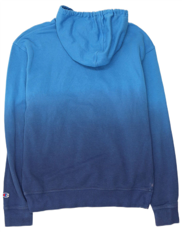 CHAMPION Jersey con capucha para hombre de algodón color block en azul medio