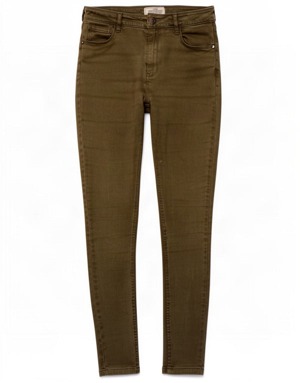 Vaqueros ajustados para mujer Fat Face UK 8 Small W28 L27 Algodón caqui