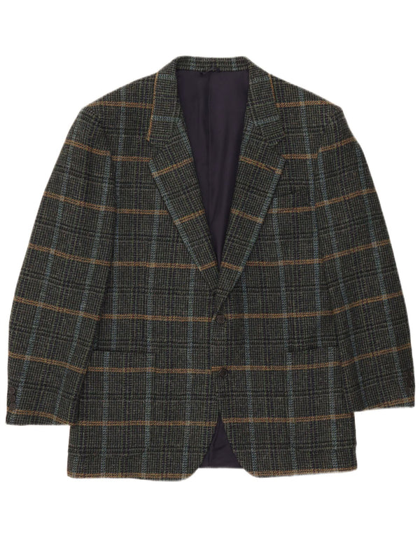 Nino Cerruti Chaqueta tipo blazer de 2 botones para hombre IT 54 2XL Lana a cuadros verde