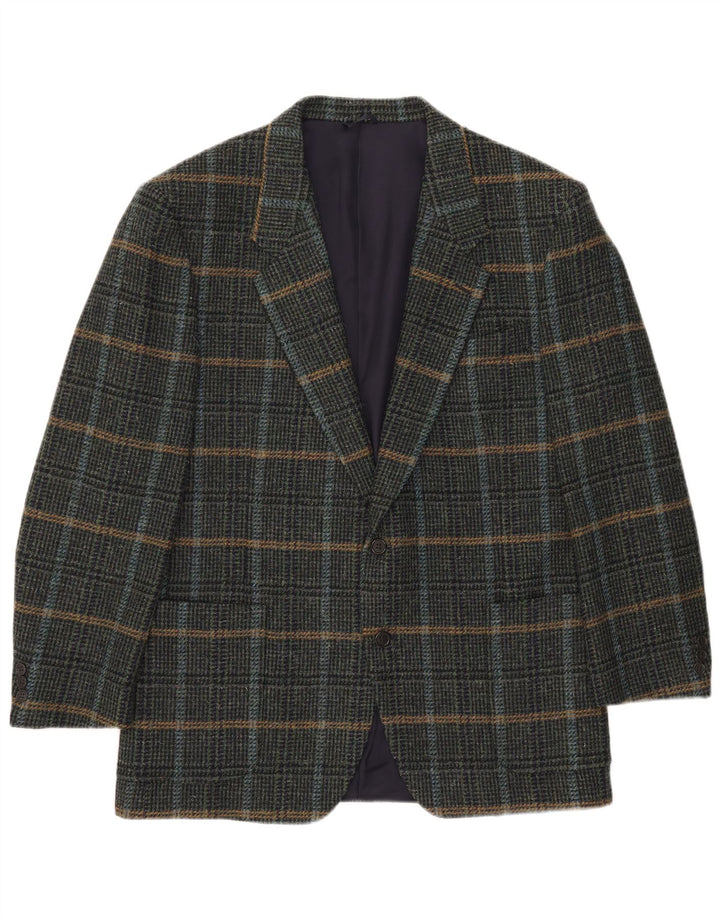 Nino Cerruti Chaqueta tipo blazer de 2 botones para hombre IT 54 2XL Lana a cuadros verde