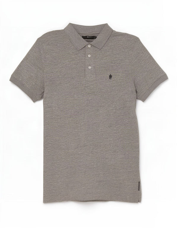 French Connection Polo para hombre de algodón gris grande