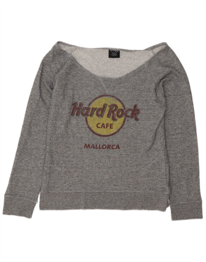 Hard Rock Cafe - Sudadera con hombros descubiertos para mujer, talla 40, color gris