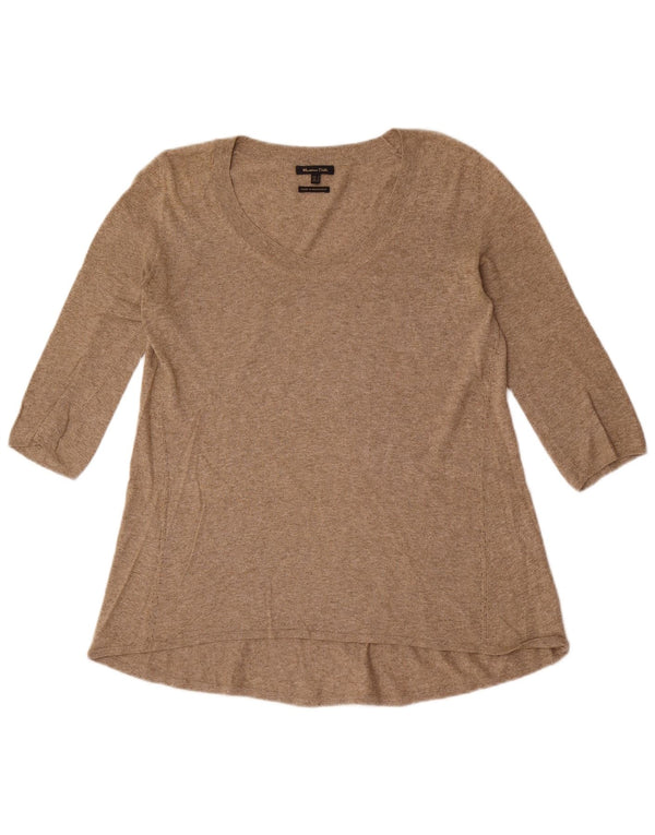 Massimo Dutti Top Mujer Manga 3/4 UK 40 Small Marrón