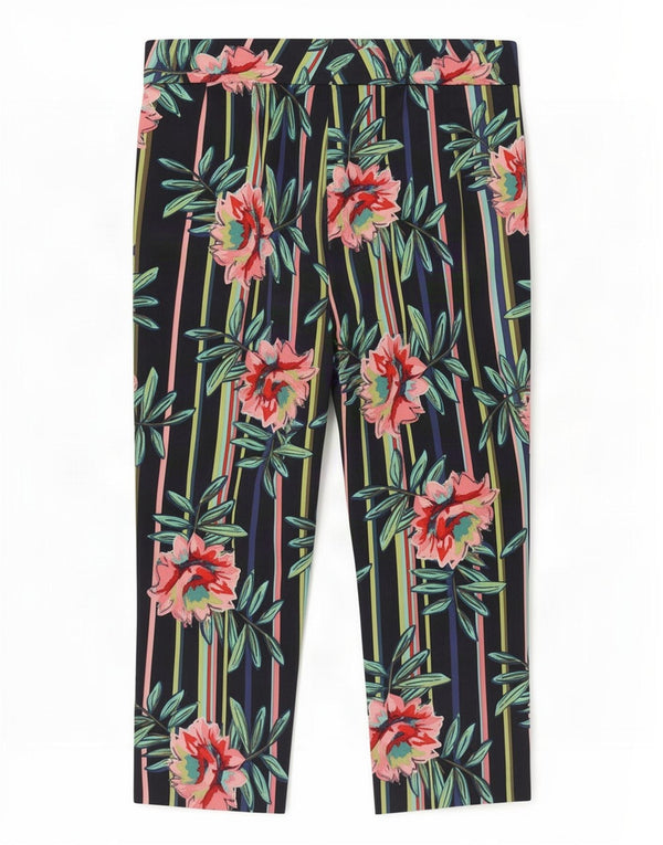 Marks & Spencer Pantalones Capri Gráficos para Mujer UK 12 Medium W32 L22 Azul Marino