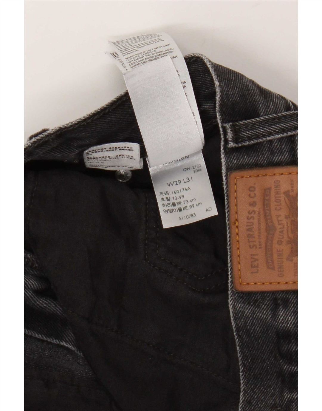 Vaqueros Levi's Mujer Middy Rectos W29 L31 Algodón Gris
