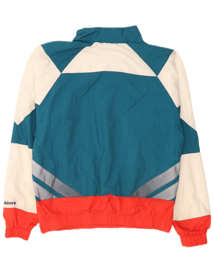 ADIDAS Hombre Jersey Chándal Top Chaqueta Pequeña Azul Colorblock Nylon