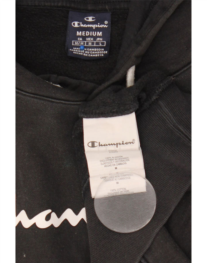 Champion Sudadera Con Capucha Gráfica Para Hombre Jersey De Algodón Negro Mediano